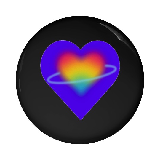 rainbow heart pride Pin Buttons
