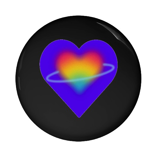 rainbow heart pride Pin Buttons