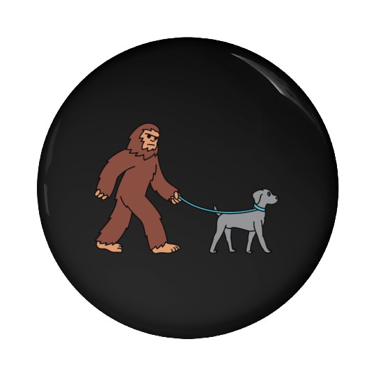 Bigfoot Sasquatch Walking Weimaraner Pin Buttons