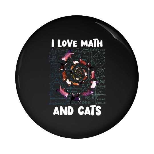 Math Kitty Cat I Love Math And Cats Mathematics Pin Buttons