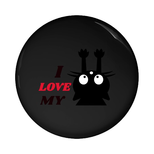 i love my black cat Pin Buttons