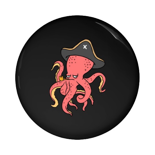 Pirate Octopus For Octopus Lover Pin Buttons