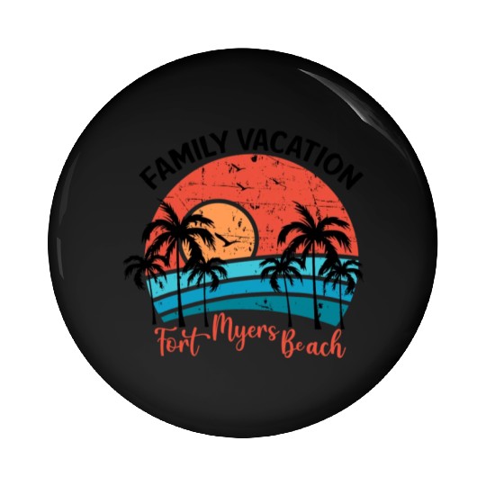 Family Vacation 2022 Palm Tree Florida Fort Myers Pin Buttons