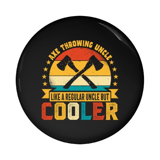Retro Axe Throwing Uncle - Like a Regular Uncle Pin Buttons