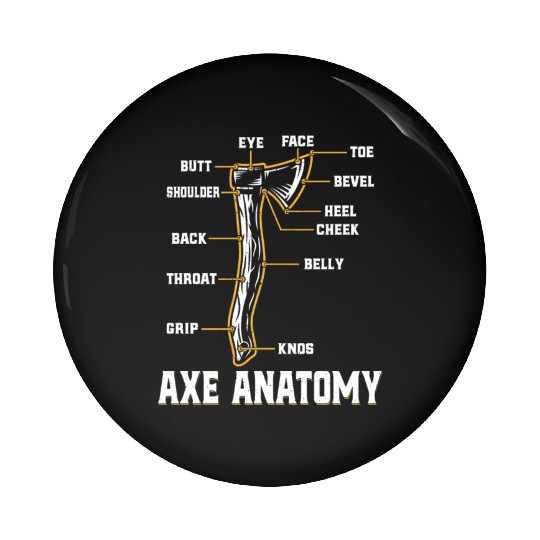 Axe Anatomy - Funny Ax Hatchet Thrower Throwing Pin Buttons