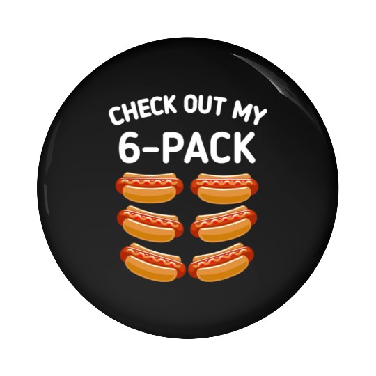 check out my 6 pack Hot dog funny gift hot dogs Pin Buttons