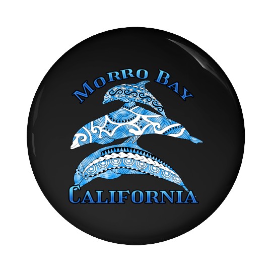 Morro Bay California Vacation Tribal Dolphins Pin Buttons