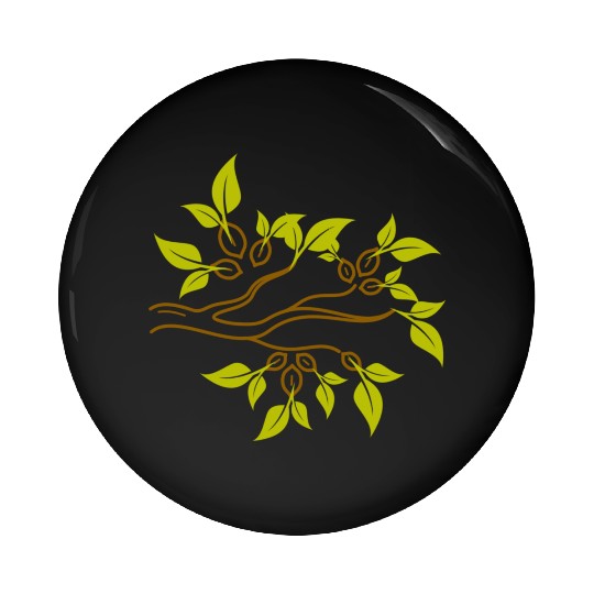 Tree branches and tree leaves - modern artwork Pin Buttons