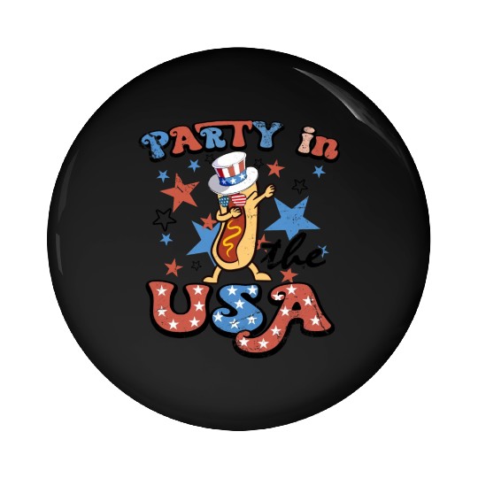 4th Of July Dance Hotdog Lover Party In The USA Pin Buttons
