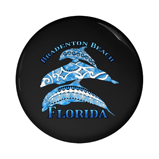 Bradenton Beach Florida Vacation Tribal Dolphins Pin Buttons