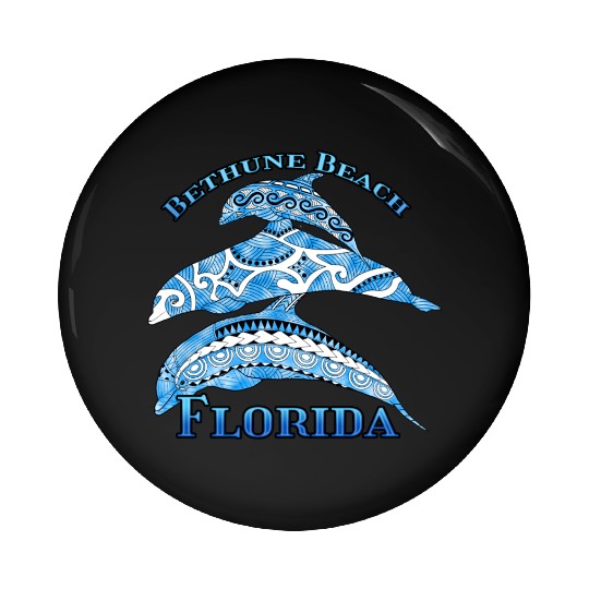 Bethune Beach Florida Vacation Tribal Dolphins Pin Buttons