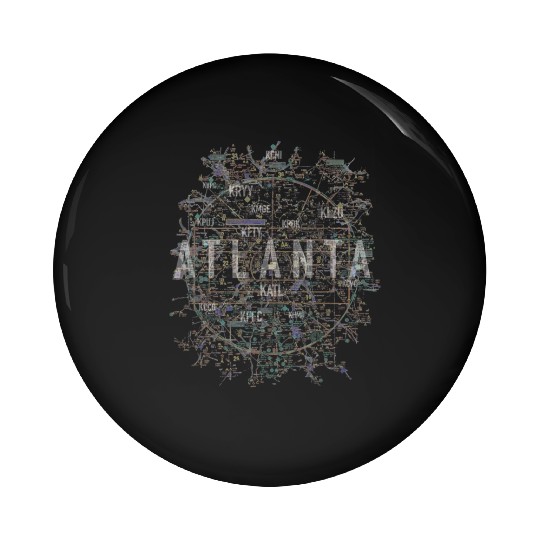 Atlanta Pilot Aviation Air Traffic Control Airspac Pin Buttons