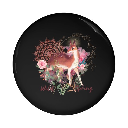 Sweet Deer In Wild Spring - 5 Pin Buttons
