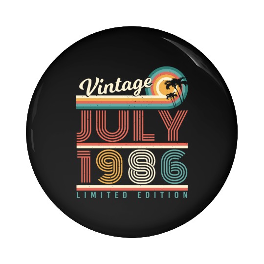 Year Of Construction July 1986 Pin Buttons