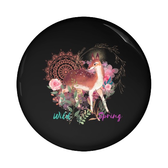 Sweet Deer In Wild Spring - 13 Pin Buttons