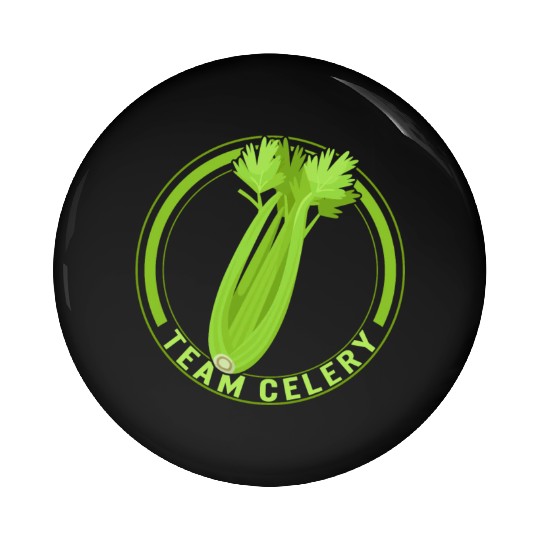 Celery Vegetable Pin Buttons, Team Celery Pin Buttons,