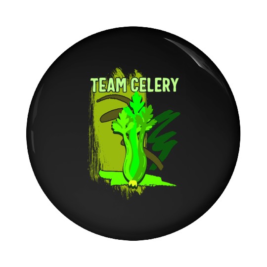 Celery Vegetable Pin Buttons, Team Celery Pin Buttons,