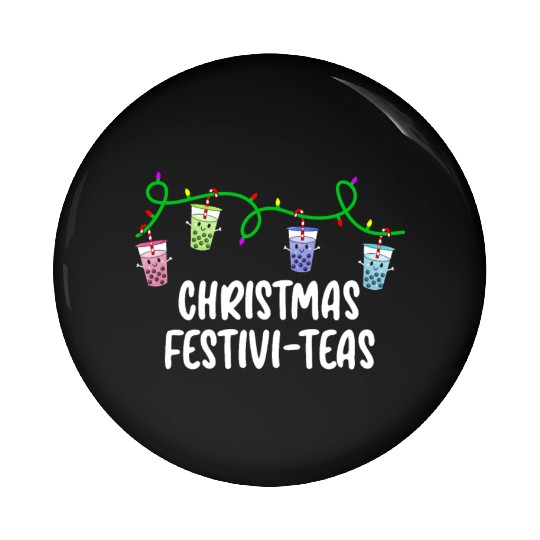 Boba Tea Relax Christmas Cute Kawaii Bubble Milk Pin Buttons