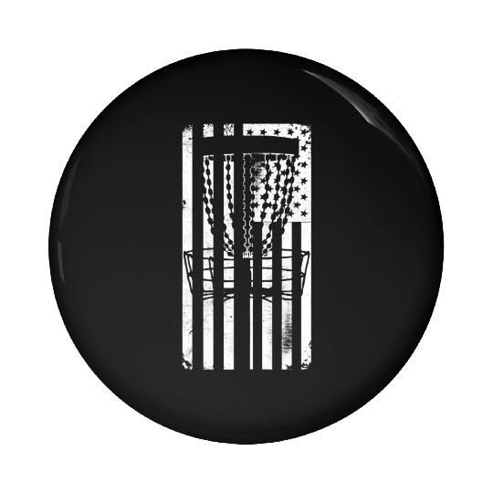 Patriotic Disc Golf American Flag Distressed Pin Buttons