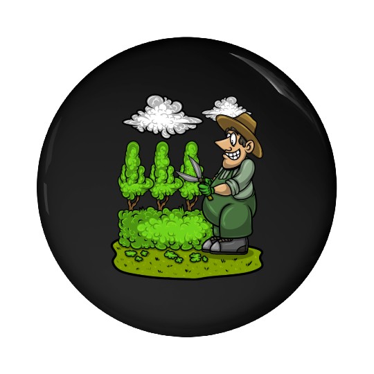 Garden Gardener Cut Hedge Middle Finger Gardening Pin Buttons