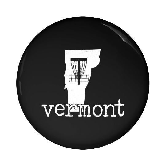 State of Vermont Disc Golf Golfer Golfing Basket Pin Buttons