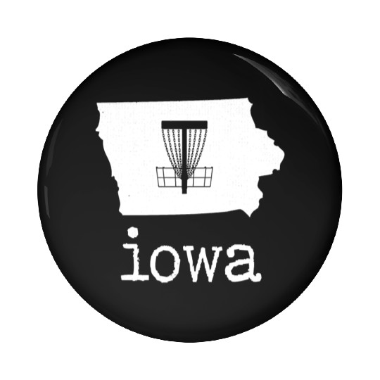 State of Iowa Disc Golf Pin Buttons Golfer Golfing