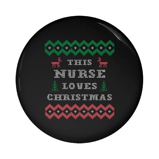 Nurse RN LPN Ugly Christmas Sweater Reindeer Tree Pin Buttons