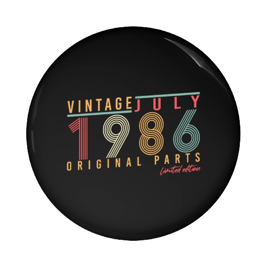 Retro 1986 July Pin Buttons