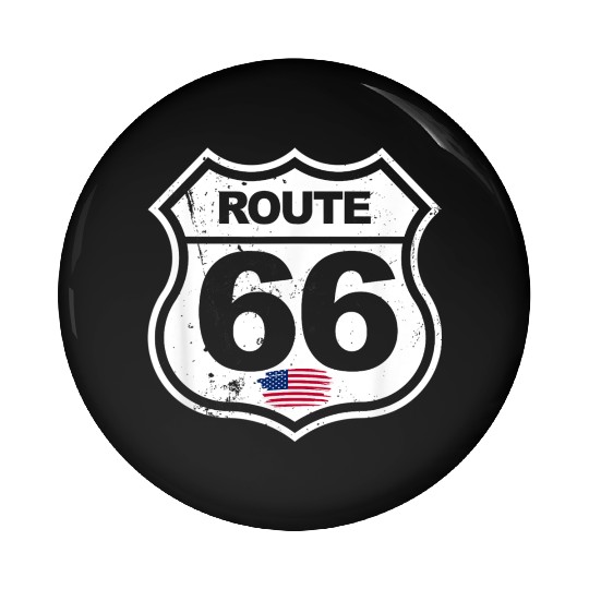 Vintage Route 66 retro style Pin Buttons