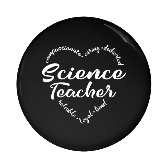 Science teacher with heart design Pin Buttons