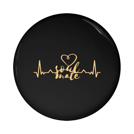 Soulmate Valentinsday heartbeat Pin Buttons