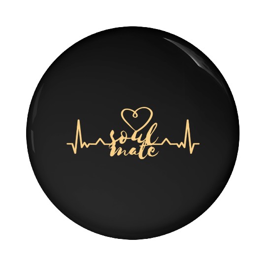 Soulmate Valentinsday heartbeat Pin Buttons