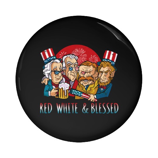 Blessed America American President USA 4th Of July Pin Buttons
