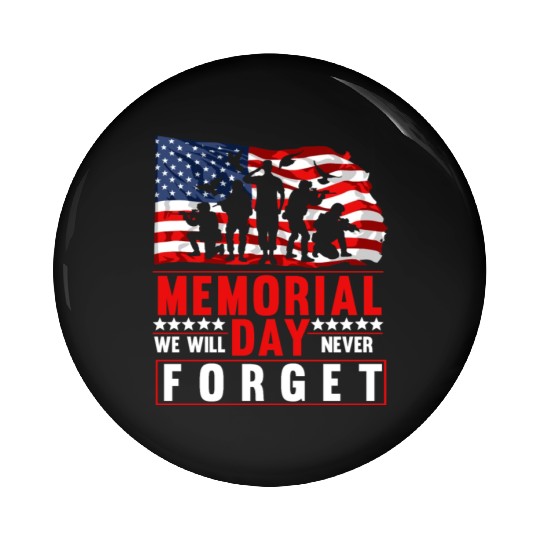 Memorial Day American Flag Soldiers Patriotic US Pin Buttons