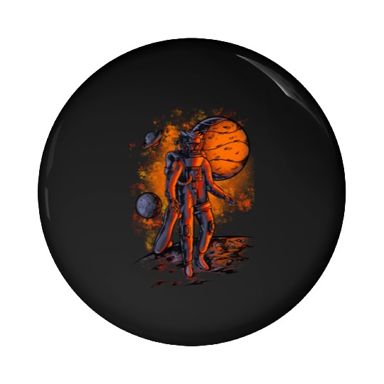 Lion astronauts in space Pin Buttons