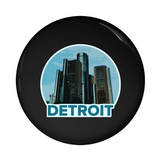 Detroit Skyline Pin Buttons