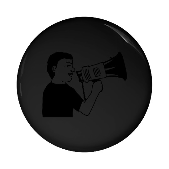 man angry demonstration megaphone Pin Buttons