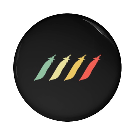 Vintage Mangetout Vegetable Design Pin Buttons