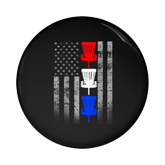 Red White and Blue Disc Golf Flag Pin Buttons