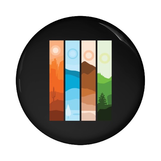 Artistic Nature Wilderness Mountain Landscape Pin Buttons