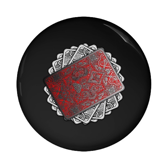 Red Playing Card Deck Pin Buttons