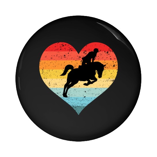 Retro Sunset Horse Lover Rider Equestrian Horseman Pin Buttons