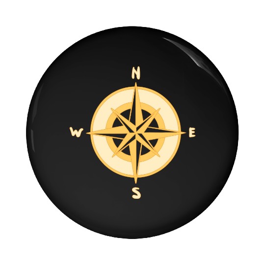 Nautical Compass star / rose, cardinal directions Pin Buttons