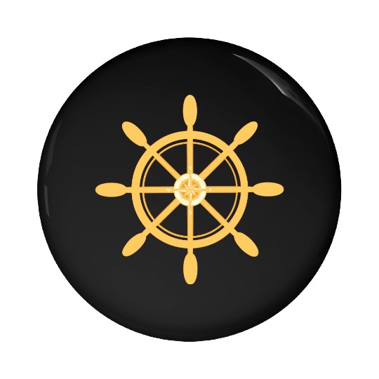 Ship's Wheel, nautical star & cardinal directions Pin Buttons