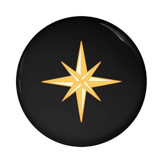 Nautical star. Compass rose, cardinal directions Pin Buttons
