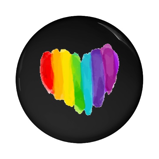 Pride Rainbow Heart Pin Buttons