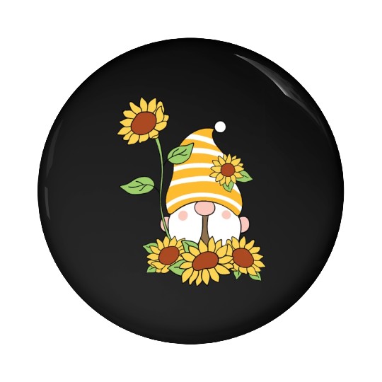Gnome Sunflower Lover Gardening Gnomes Pin Buttons