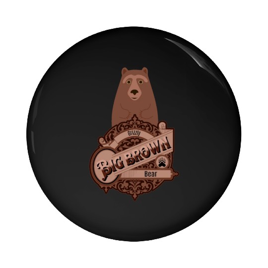 Grizzly bear Pin Buttons
