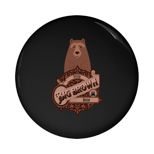 Grizzly bear Pin Buttons