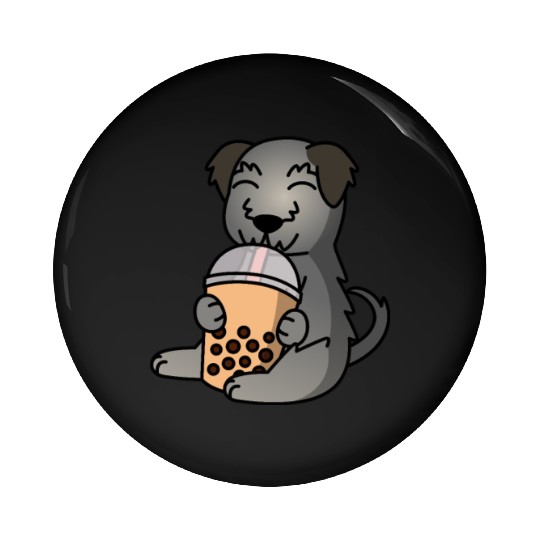 Boba Bubble Tea Irish Wolfhound Pin Buttons